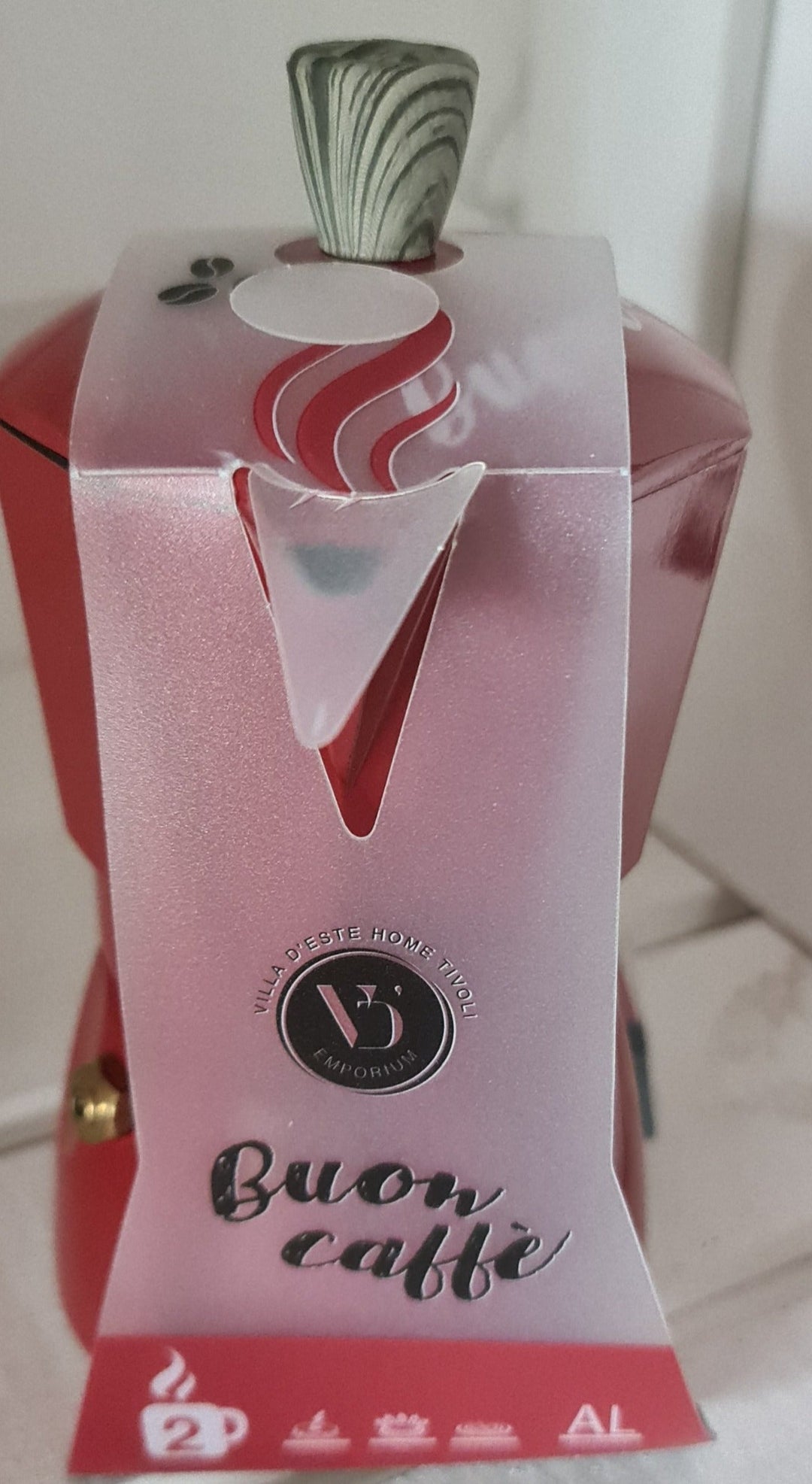 Espresso Bereiter, rot für 2 Tassen Espresso - British Moments / Fernweh-Kaufhaus