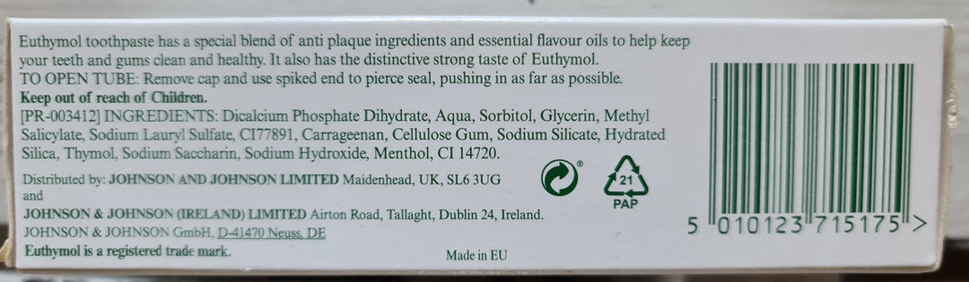 Euthymol Zahncreme - Kult aus Großbritannien - British Moments / Fernweh-Kaufhaus
