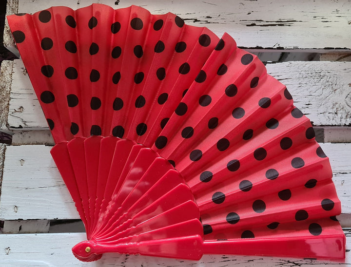 Fächer, rot mit schwarzen Punkten - British Moments / Fernweh-Kaufhaus