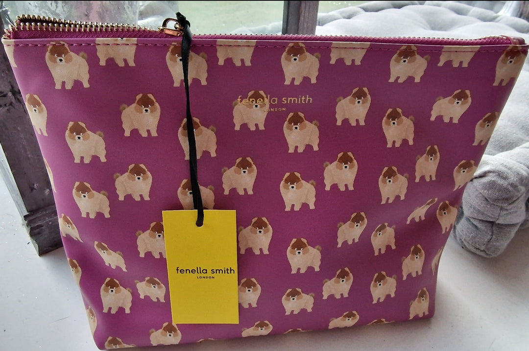 Fenella Smith London, Kulturtasche/Kosmetiktasche , Motiv "Chow Chow", pink