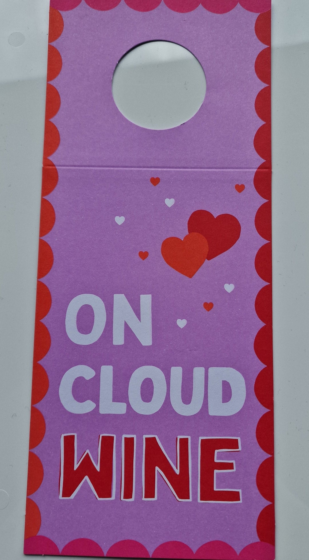 Flaschenanhänger , Pappe, "On cloud Wine "