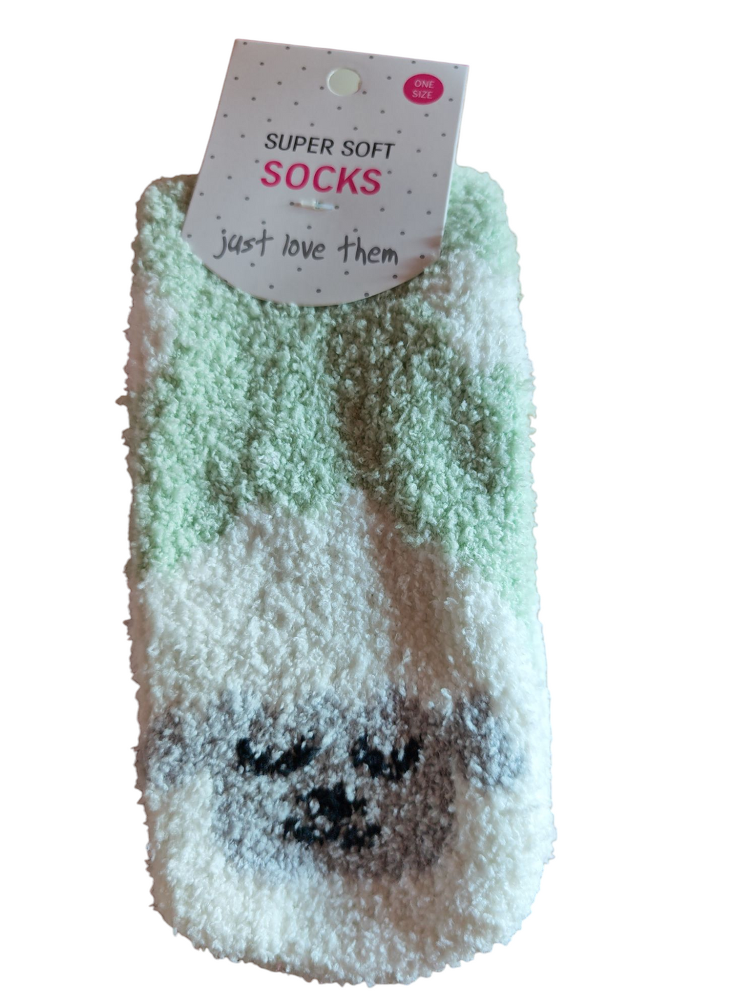 Superweiche Flauschsocken&nbsp;
mit süßem Schaf-Motiv,;hellgrün .
One Size