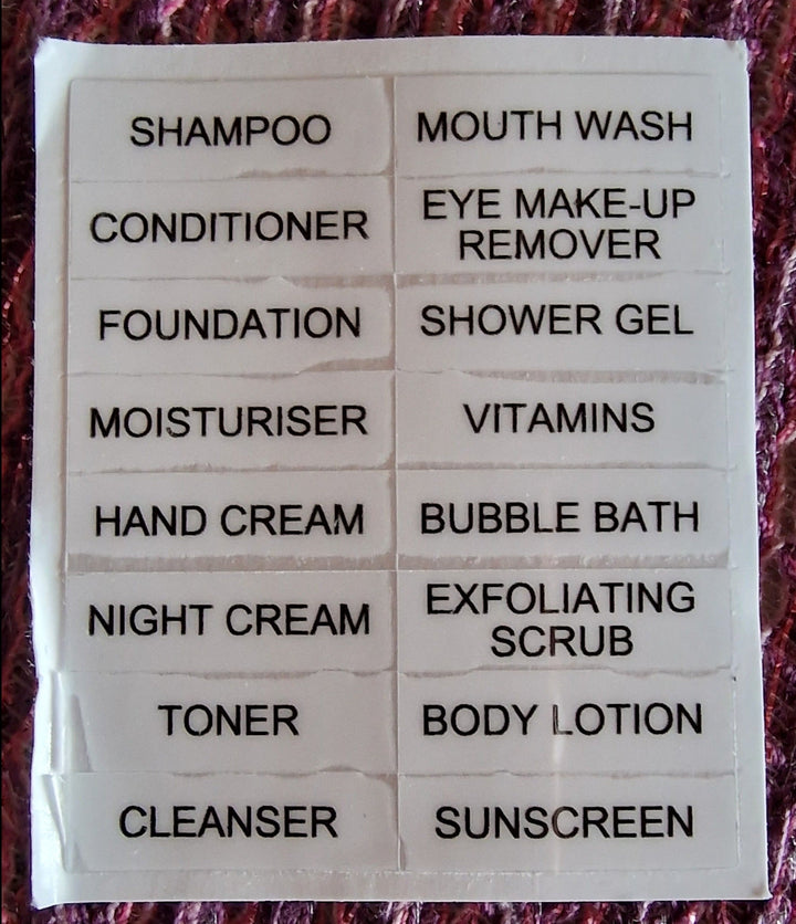 Flüssigkeiten-Reiseset zum selbst Befüllen Aufkleber