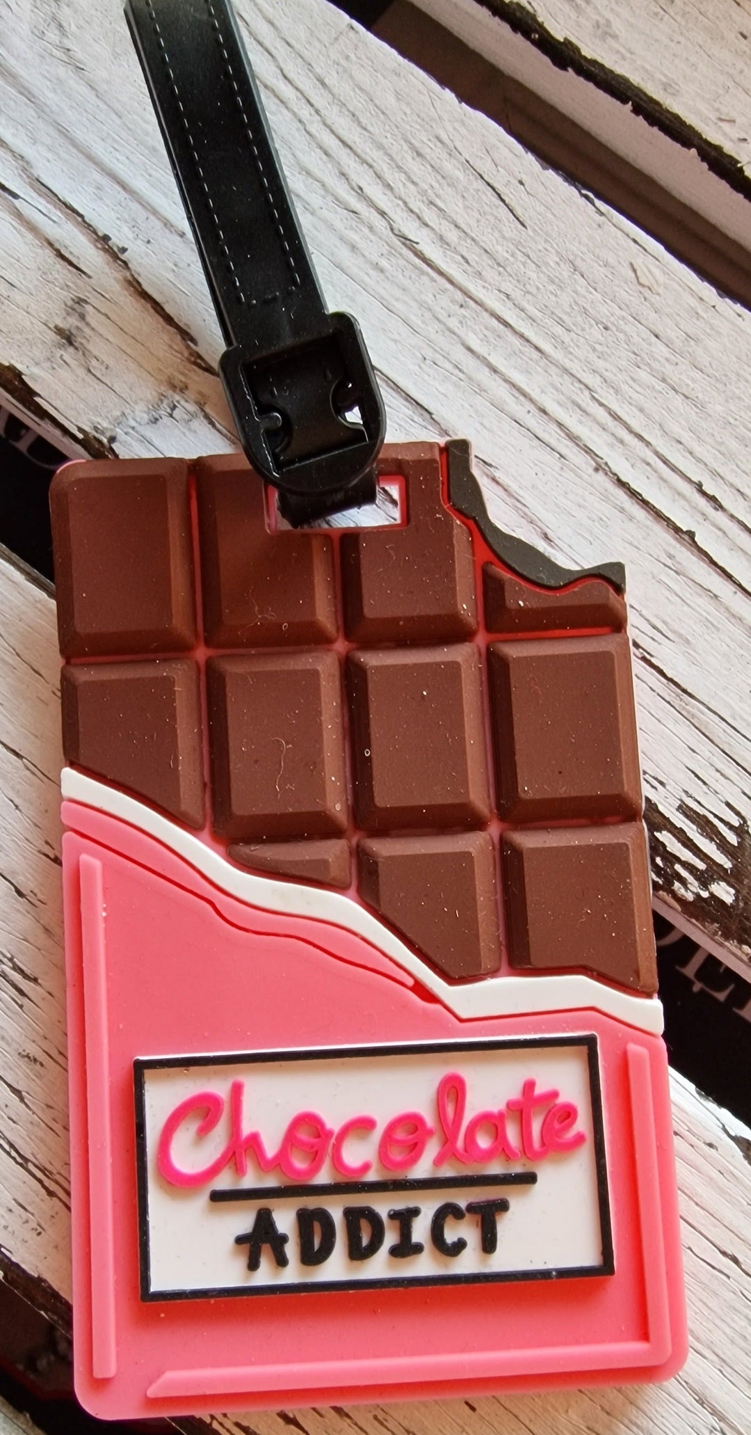 Gepäckanhänger PVC " chocolate addict ", pink