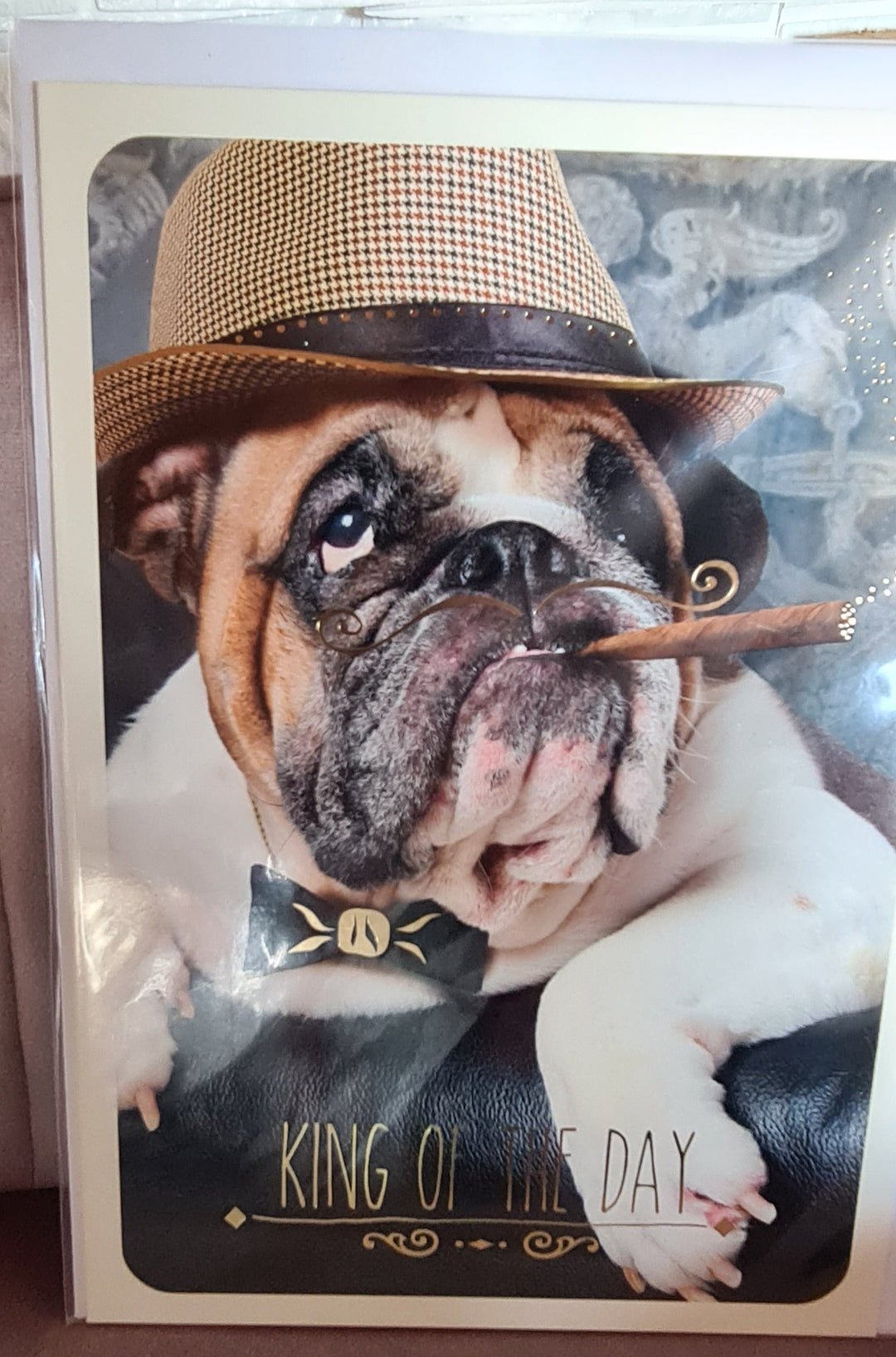 DAZU BUCHEN : Geschenkkarte , groß 31 cm x 23 cm " King of the day " - British Moments