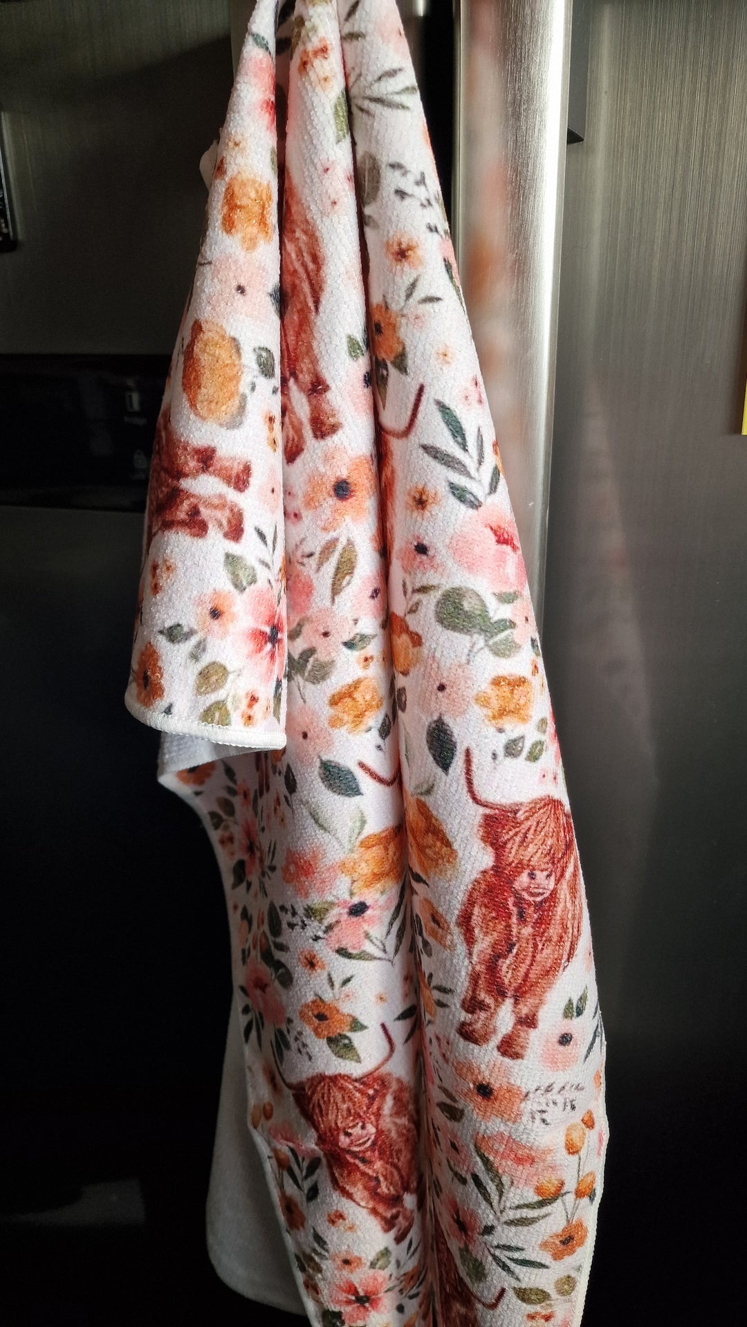 Geschirrtuch mit lustigen Highland Cow -Motiven