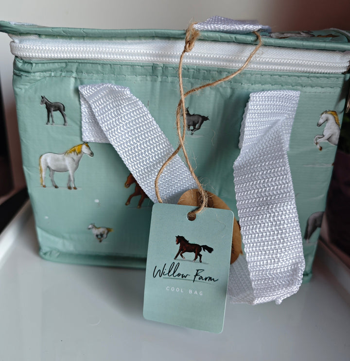 Gewebte Mini Kühltasche , "Pferde" .