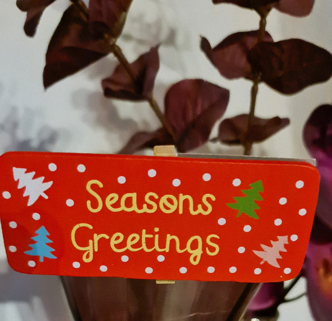 Gisela Graham London, Holz Dekoschild "Seasons Geetings" - British Moments