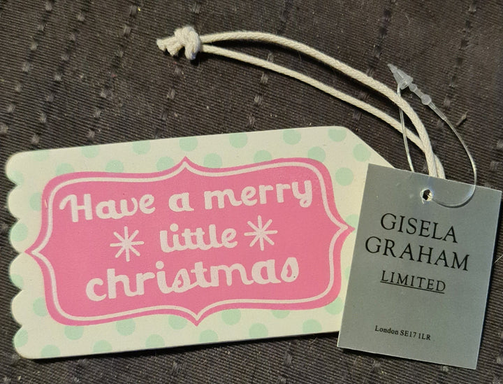 Gisela Graham Pastell Holz '' Have a merry  little Christmas '' Geschenkanhänger - 10cm - British Moments