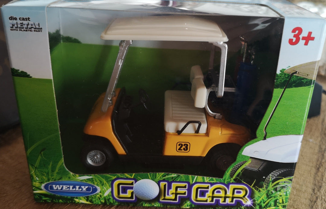 Golf Car. Aufzieh- Golf Caddy. Die perfekte Schreibtisch -Deko für den Golf Fan, gelb - British Moments