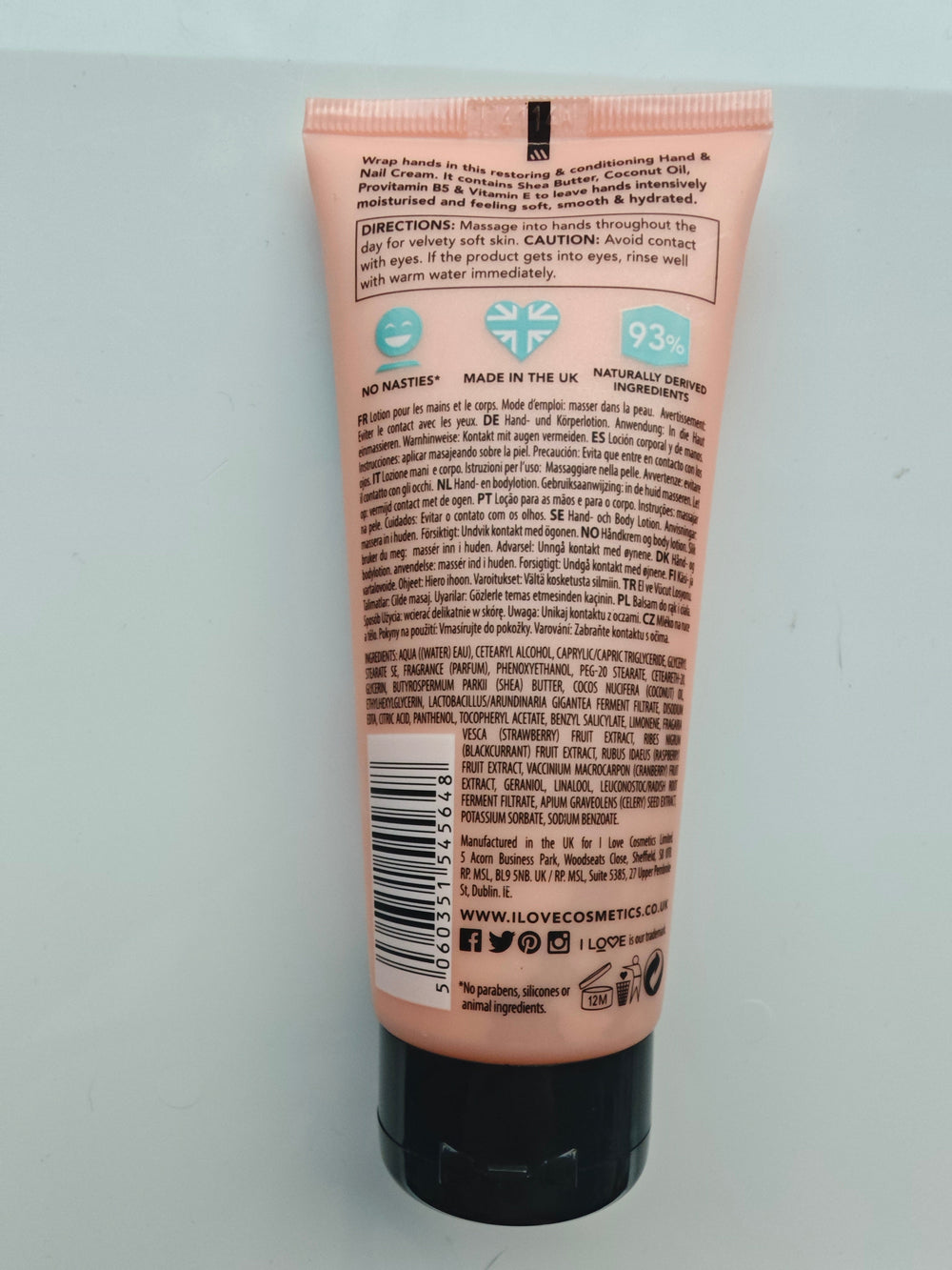 Hand und Nagelcreme "English Rose", 100 ml Tube