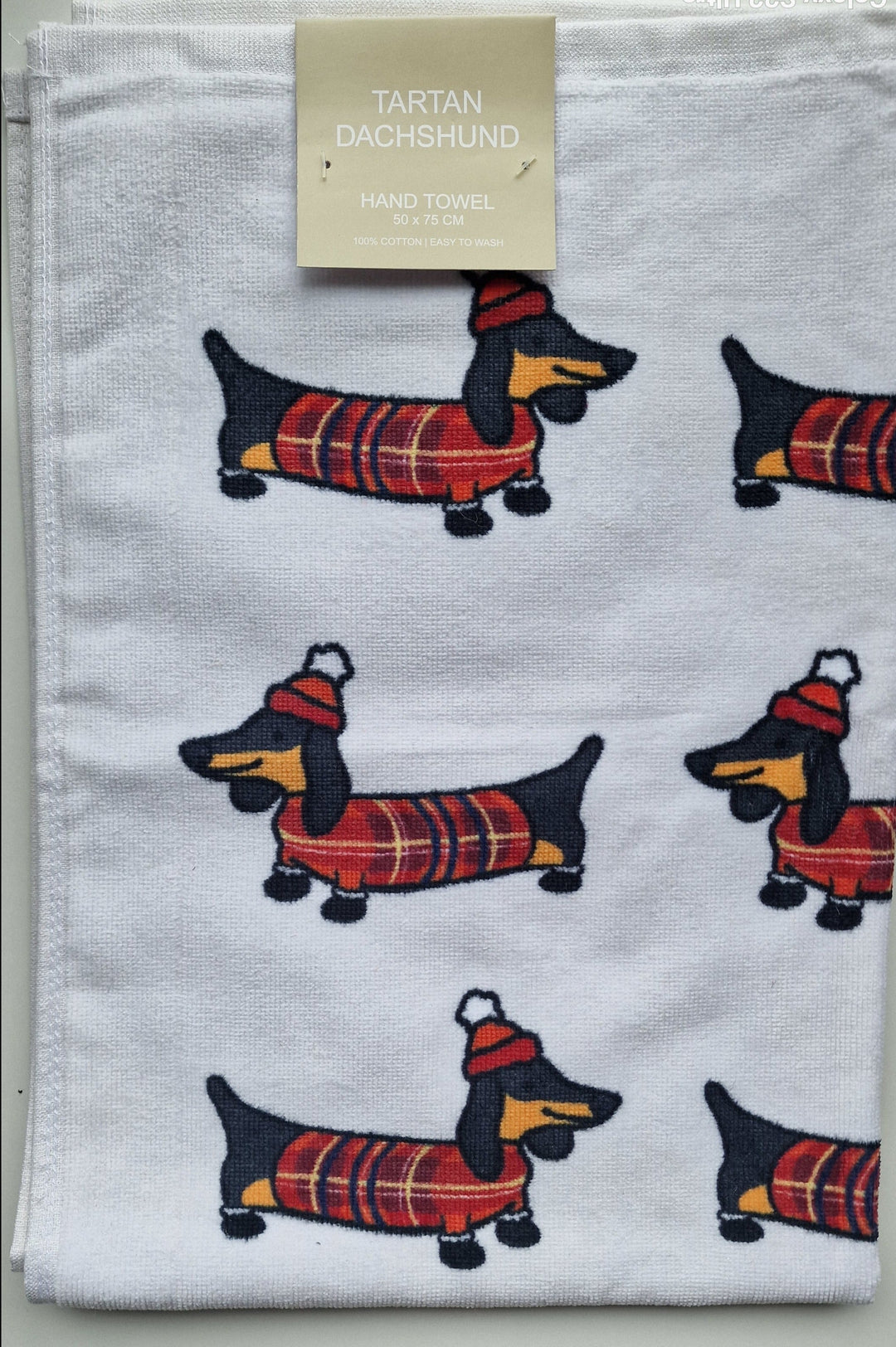 Handtuch mit lustigem Dackel/Dachshund Tartan-Design