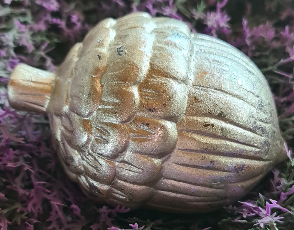 Eichel, Ton, silberfarbig lackiert Schöne Herbstdeko