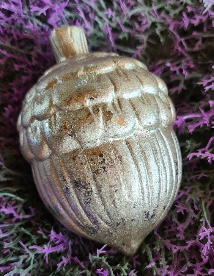 Eichel, Ton, silberfarbig lackiert Schöne Herbstdeko