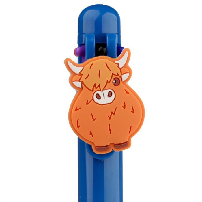 Highland Cow Farbiger Stift mit  Kuh  (6 -farbig) - British Moments / Fernweh-Kaufhaus