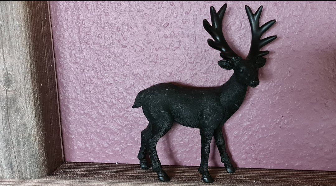 Hirsch- Dekofigur, Kunststoff, schwarz - British Moments / Fernweh-Kaufhaus