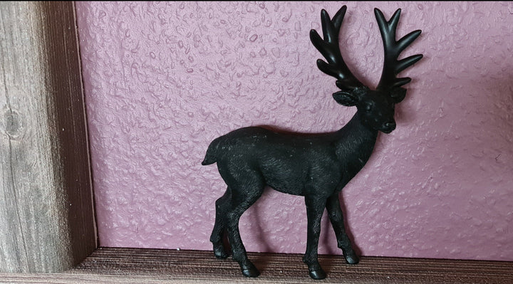 Hirsch- Dekofigur, Kunststoff, schwarz - British Moments / Fernweh-Kaufhaus