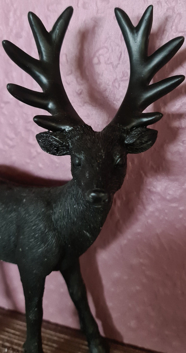 Hirsch- Dekofigur, Kunststoff, schwarz - British Moments / Fernweh-Kaufhaus