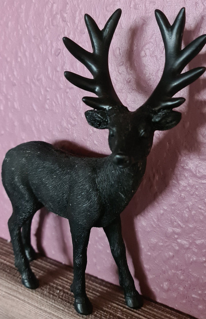 Hirsch- Dekofigur, Kunststoff, schwarz - British Moments / Fernweh-Kaufhaus