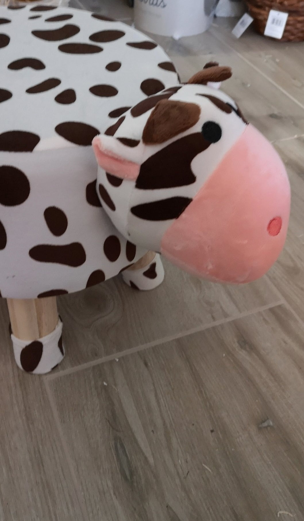 Hocker /Schemel mit Stoffbezug "Kuh" , 45 cm hoch - British Moments