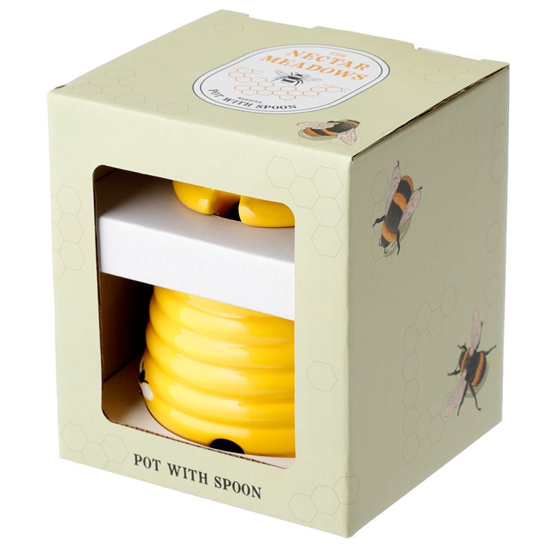 Honigtopf "Bienenstock" mit Deckel und Löffel