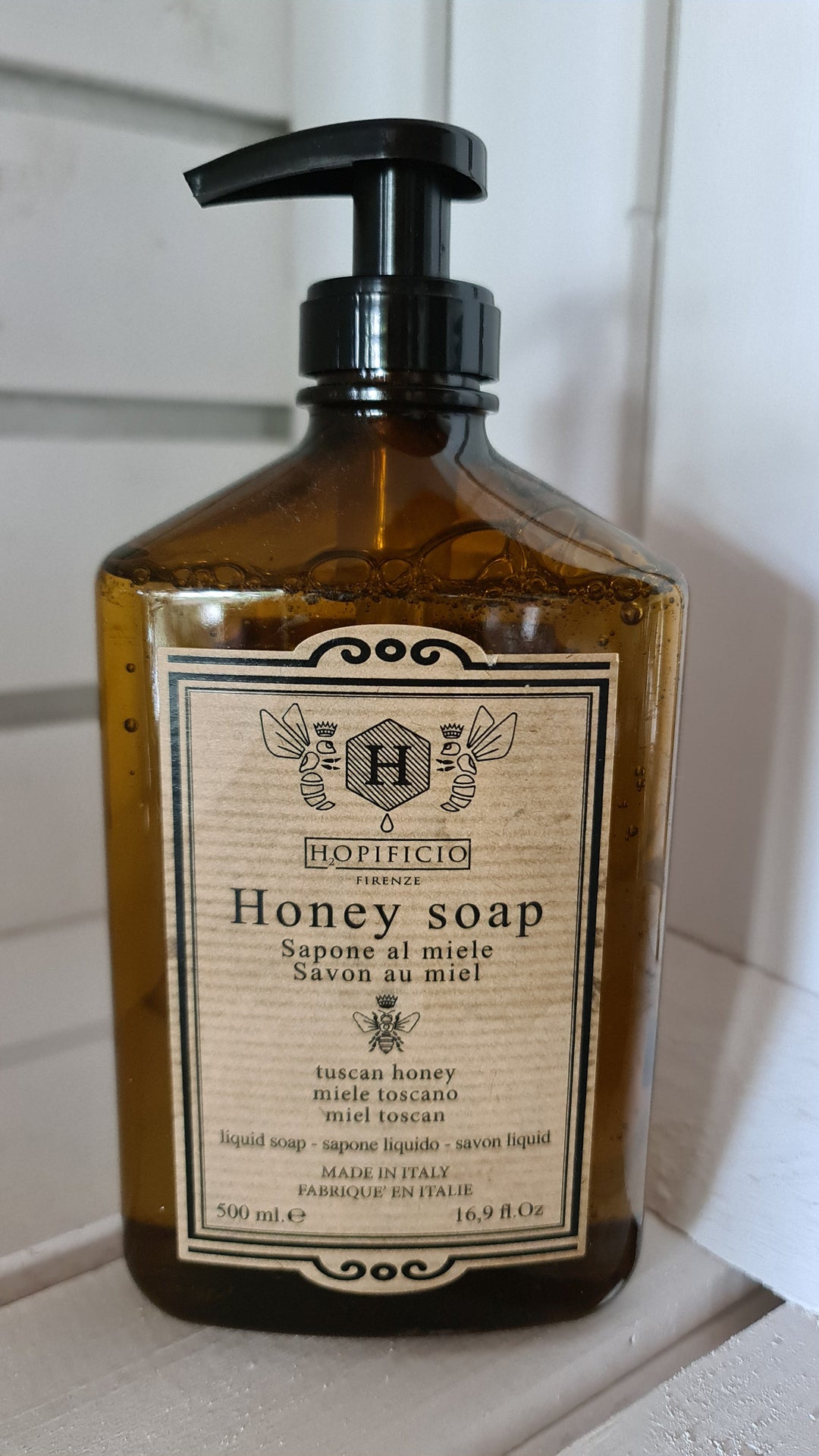 Hopificio, Flüssige Honigseife im Spender aus Florenz, 500 ml - British Moments / Fernweh-Kaufhaus