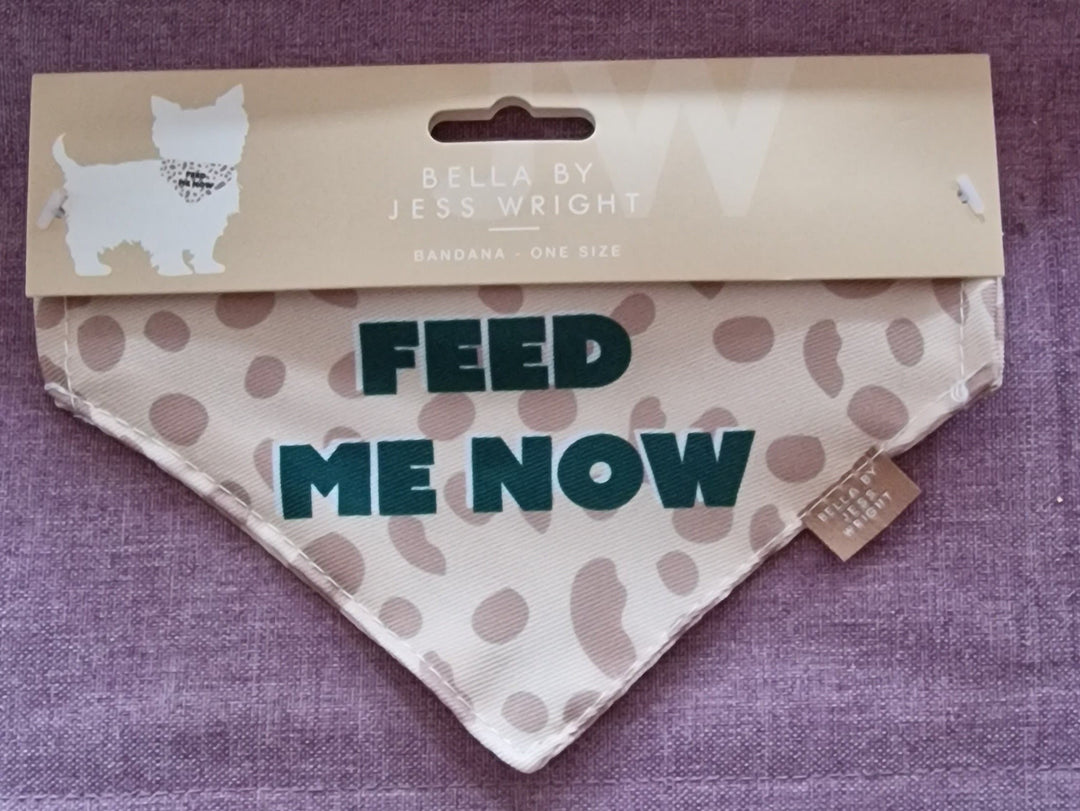 Hunde Halstuch, Dog Bandana, beige/hellbraun mit Beschriftung