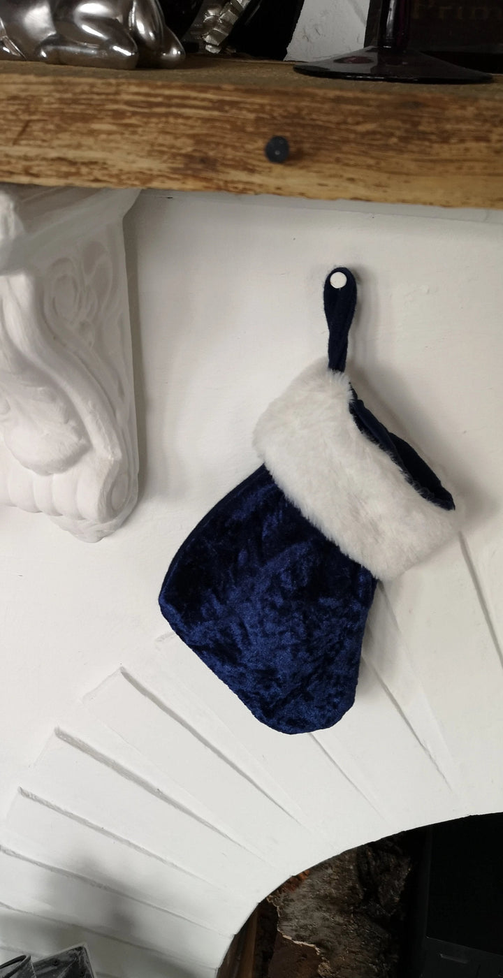 Kaminsocke blau "Christmas stocking ", ca 20 cm - British Moments