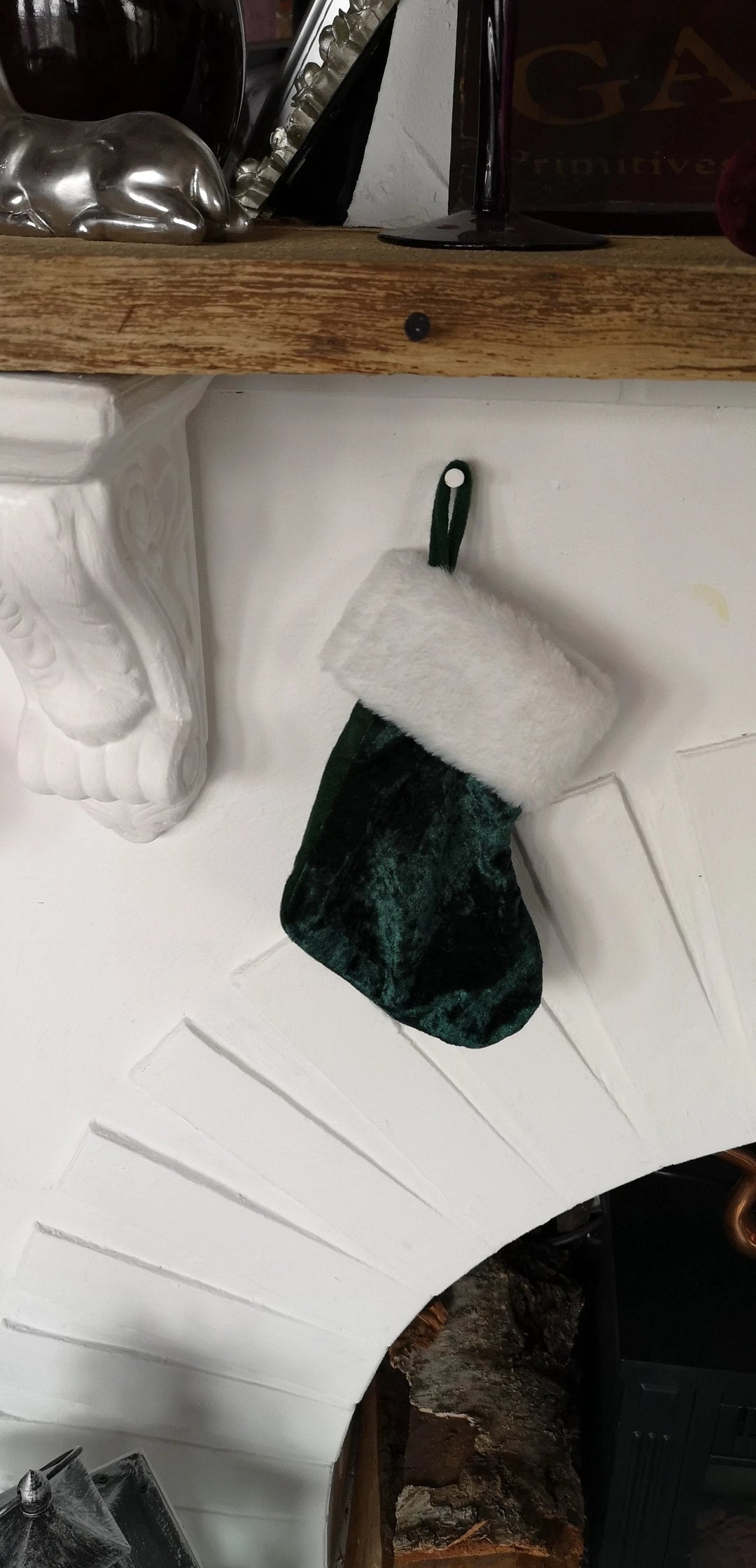 Kaminsocke grün "Christmas stocking " ca. 20 cm - British Moments