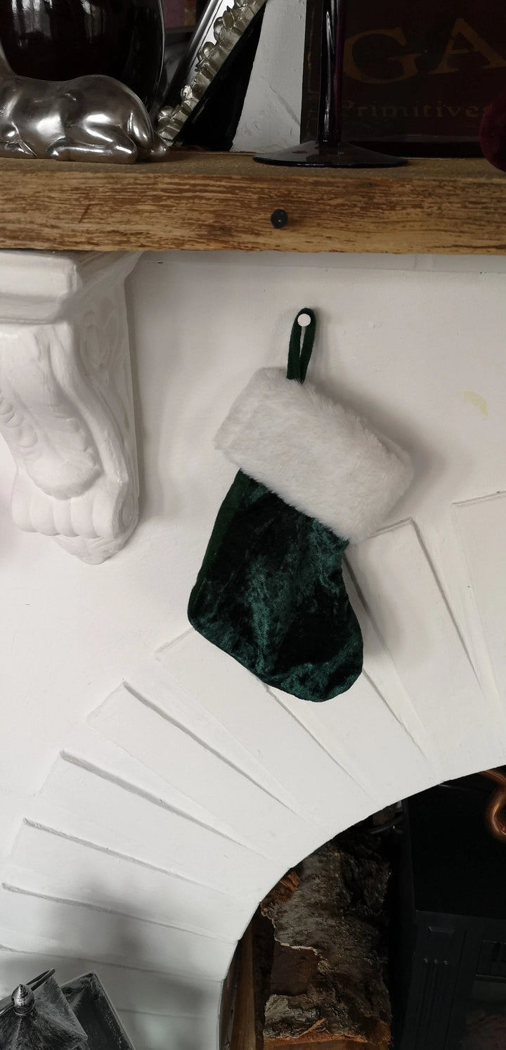 Kaminsocke grün "Christmas stocking " ca. 20 cm - British Moments