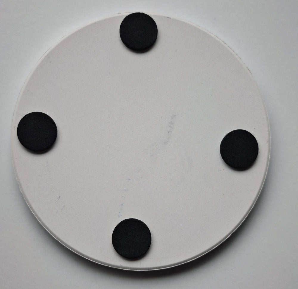 Keramik Untersetzer mit wundervoll italienischem Zitronen -Motiv , rund, Rückseite 