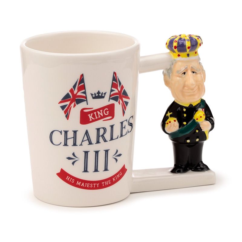 Keramiktasse  "King Charles III. " mit geformtem Henkel