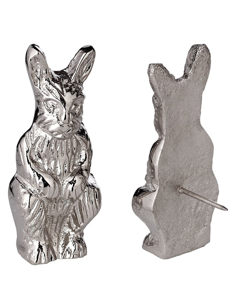 Kerzenpin  / Kerzenbrosche "Hase" , Aluminium vernickelt, Höhe 5 cm, Osterdeko++++COMING SOON* - British Moments