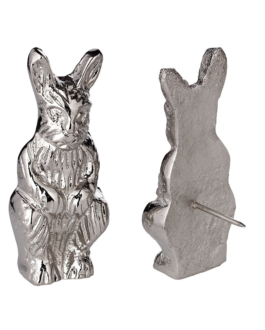 Kerzenpin  / Kerzenbrosche "Hase" , Aluminium vernickelt, Höhe 5 cm, Osterdeko++++COMING SOON* - British Moments