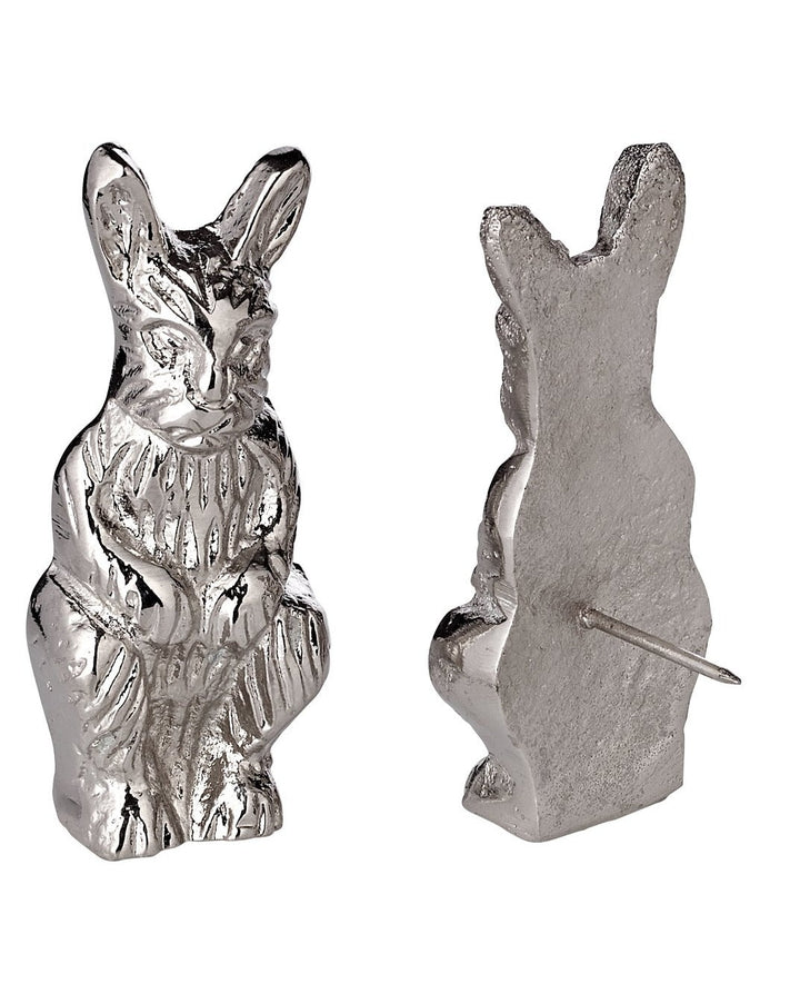 Kerzenpin  / Kerzenbrosche "Hase" , Aluminium vernickelt, Höhe 5 cm, Osterdeko++++COMING SOON* - British Moments