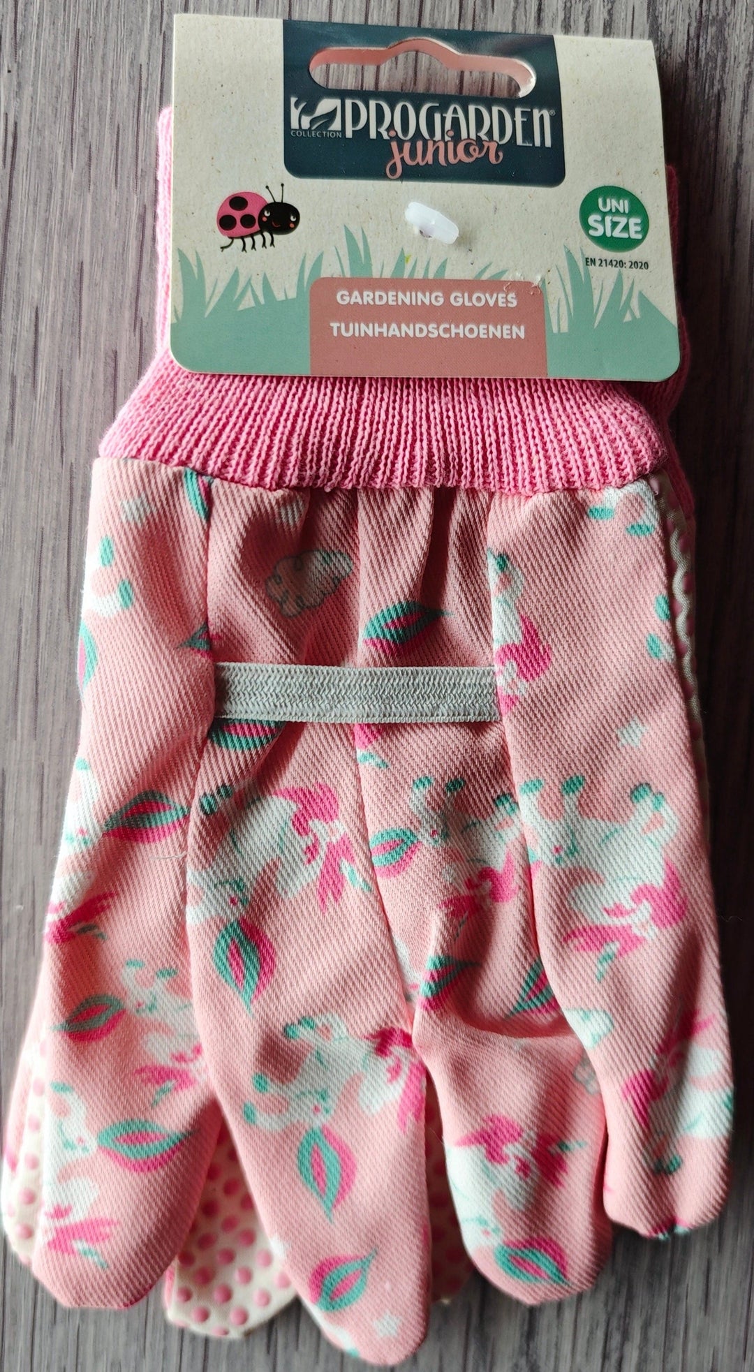 Kinder Gartenhandschuhe mit lustigen Einhorn-Motiven, rosa