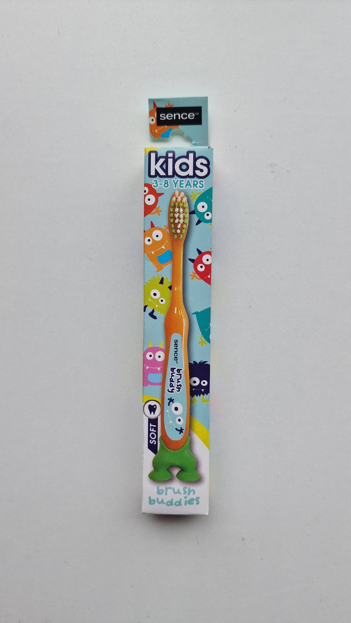 Kinder - Zahnbürste ’ Brush Buddies ’ mit Saugnapf-Füßen in 3 Farben erhältlich - Zahnbürste
