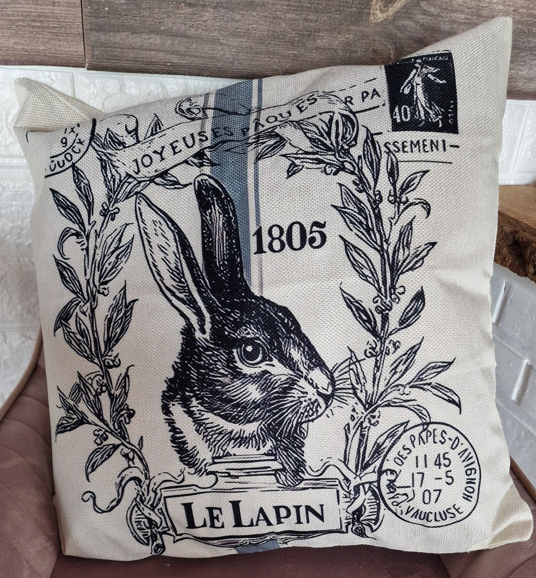 Kissen mit Innenkissen, Hase Landhaus-Stil 
