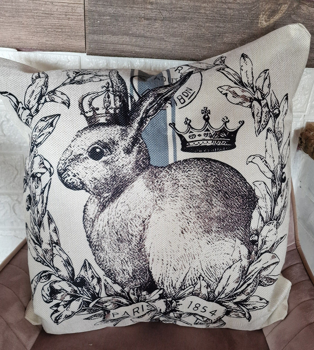 Kissen mit Innenkissen, Hase Landhaus-Stil 45 cm x 45 cm Motiv 4 – British Moments / Fernweh-Kaufhaus