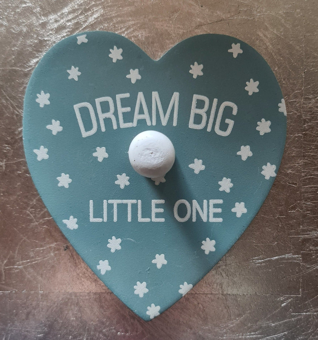 Kleiderhaken für's Babyzimmer "Dream Big little one,"  hellblau - British Moments / Fernweh-Kaufhaus