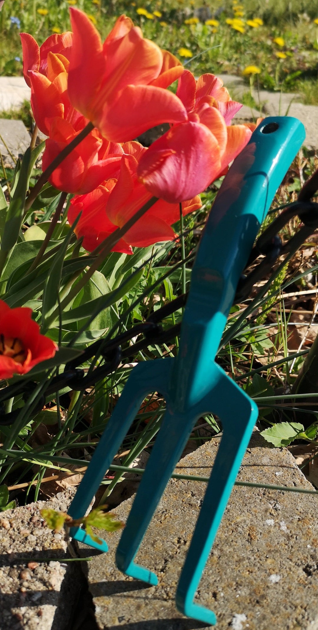 Kleine Gartenharke, Metall, grün. Schwere, stabile Qualität - British Moments