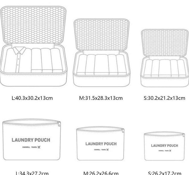 Koffer-Organizer/ Gepäck-Organizer, 6-teiliges Set , anthrazitgrau - British Moments / Fernweh-Kaufhaus