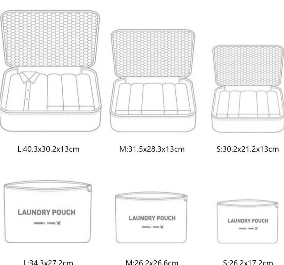 Koffer-Organizer/ Gepäck-Organizer, 6-teiliges Set , pink - British Moments / Fernweh-Kaufhaus
