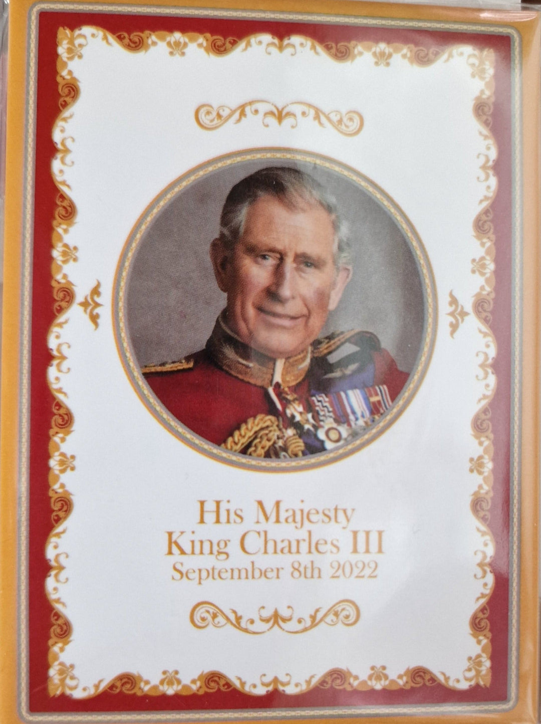 Kühlschrank-Magnet  mit King Charles III. -Motiv.