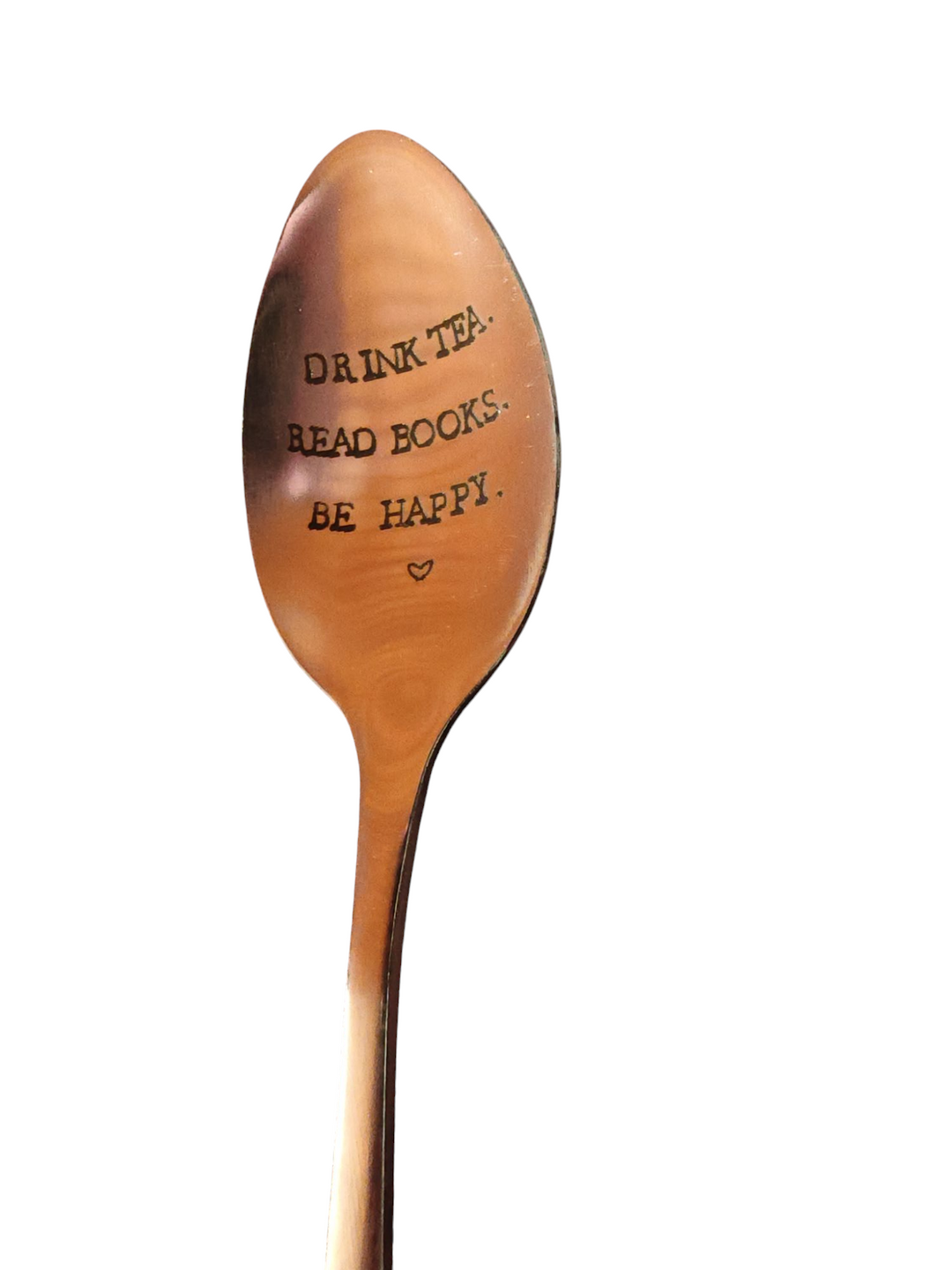 Löffel, "Drink tea, read books, be happy" , Edelstahl  rostfrei 