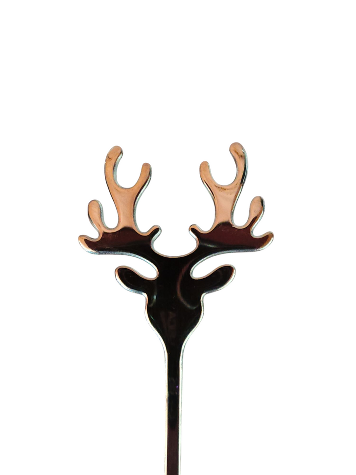 Löffel, Teelöffel, mit Elch/ Hirschgeweih-Griff