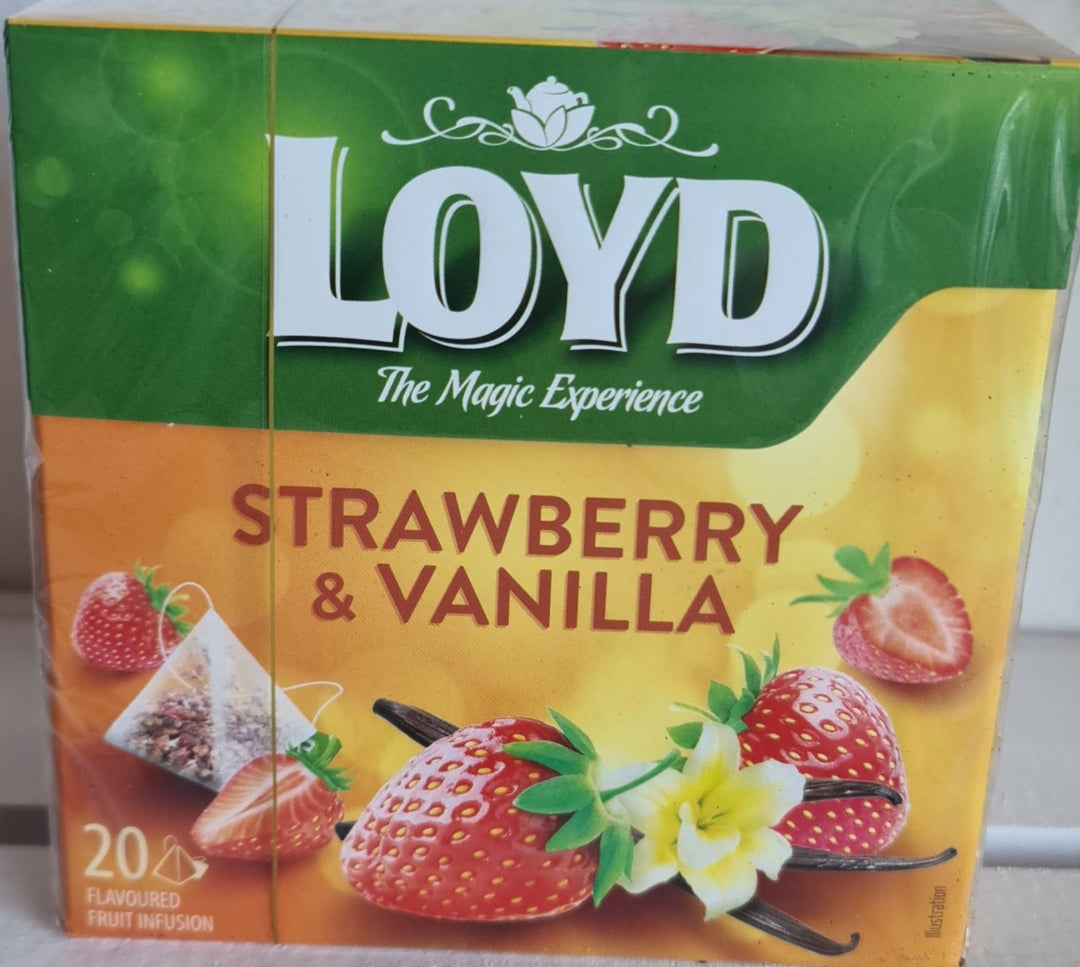 Loyd Tee,  Erdbeer & Vanilla, 20  Teebeutel - British Moments / Fernweh-Kaufhaus