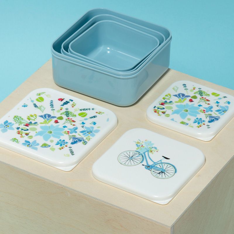 Lunchboxen/ Brotdosen, 3er Set , "Lavender Garden "designed by Julie Dodsworth