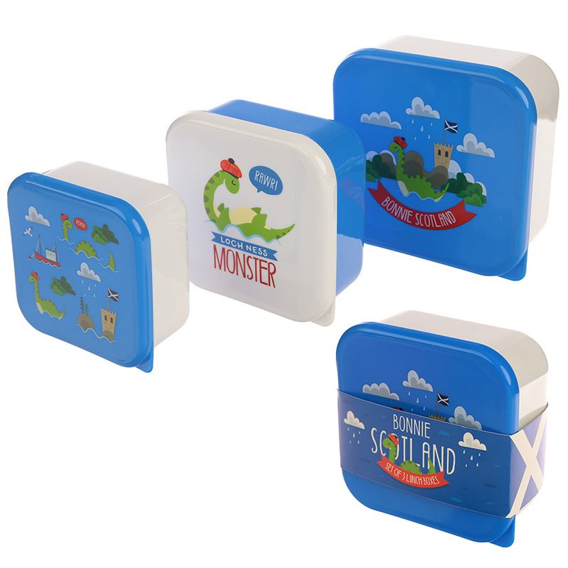 Lunchboxen "Nessie-Schottland" 3er Set. - British Moments