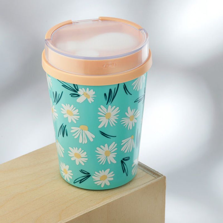 Lunchtopf für unterwegs, hellblau  mit Gänseblümchen Dekor  "Daisy Lane"